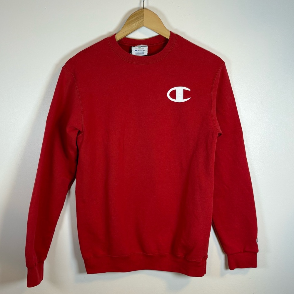 Champion Youth Crewneck Sweatshirt Red, Size Large, Athletic, Leisure, Cozy